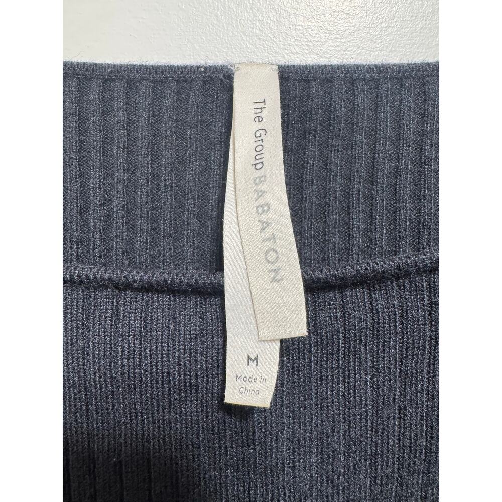 Aritzia The Group Babaton Boat Neck Ribbed Knit Crop Sweater Size M in Black - Picture 5 of 5